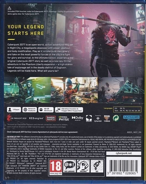 Cyberpunk 2077 Ultimate Edition - PS5 (A Grade) (Genbrug)